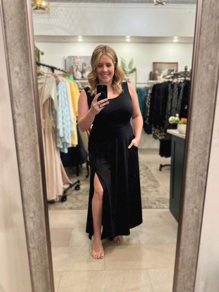 Jess Flared Split Midi Dress