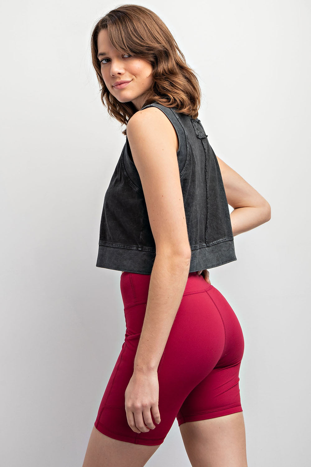 Cropped Cotton Sleeveless Top