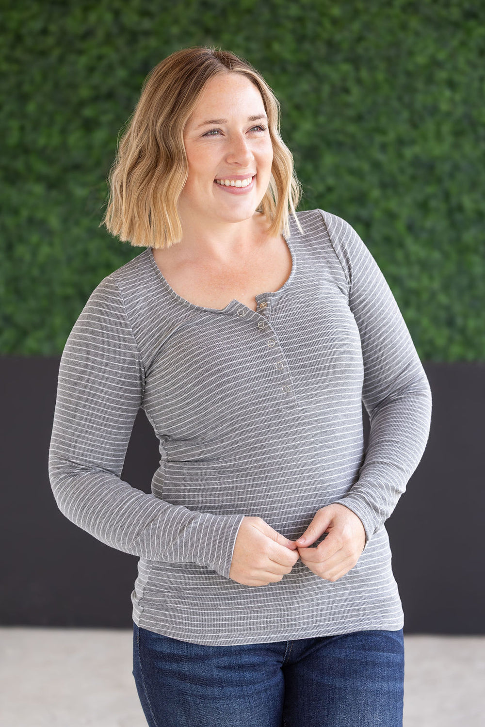 Striped Henley Long Sleeve *Online Exclusive*