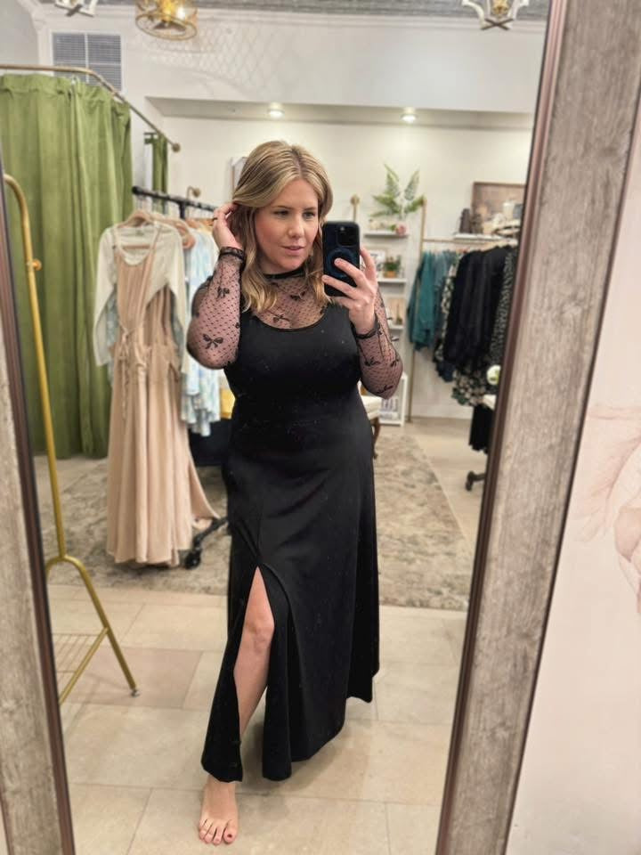 Jess Flared Split Midi Dress