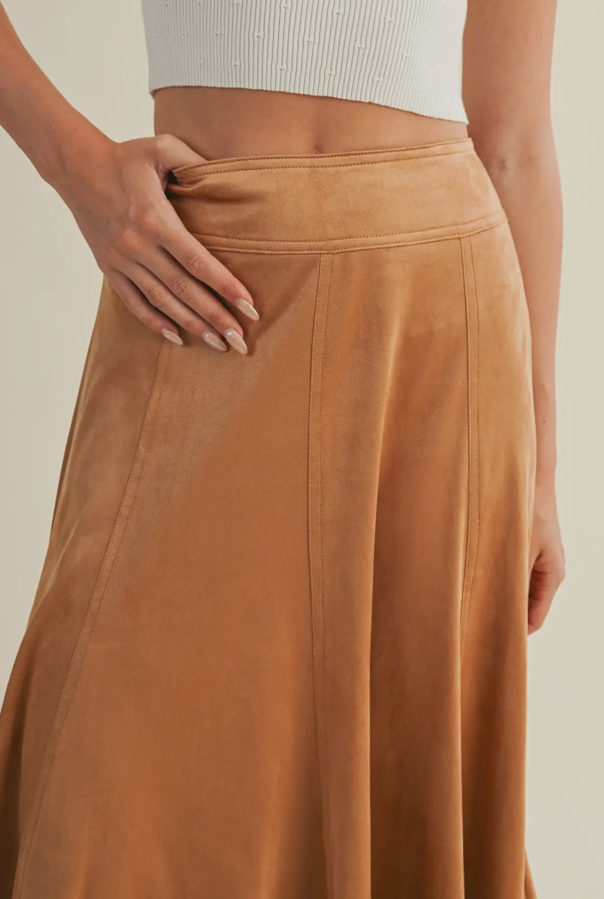 Stacia Suede Midi Skirt