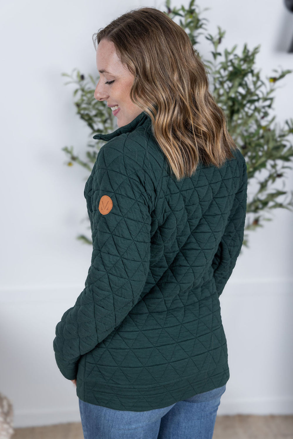 Geometric Button Snap Pullover