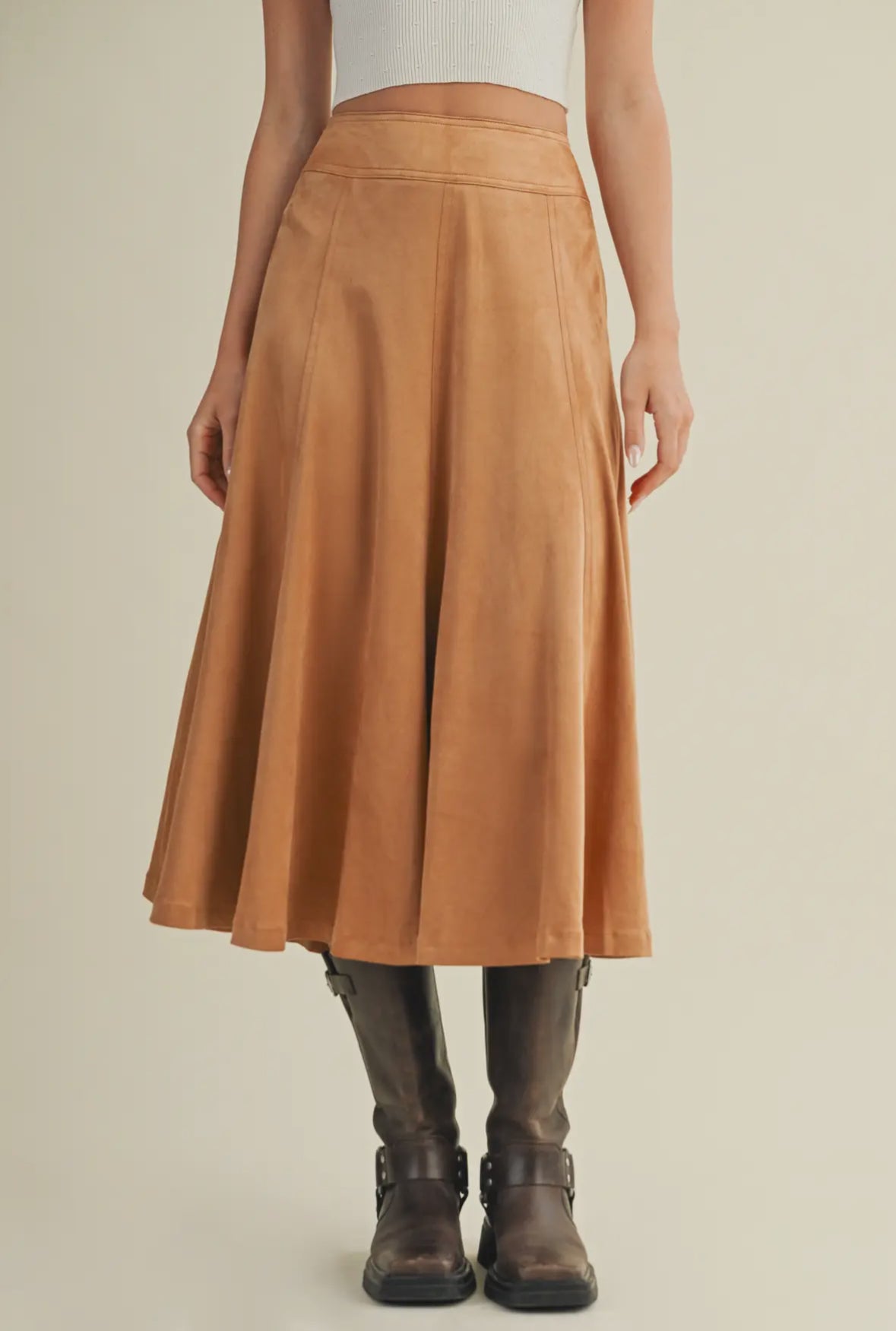 Stacia Suede Midi Skirt