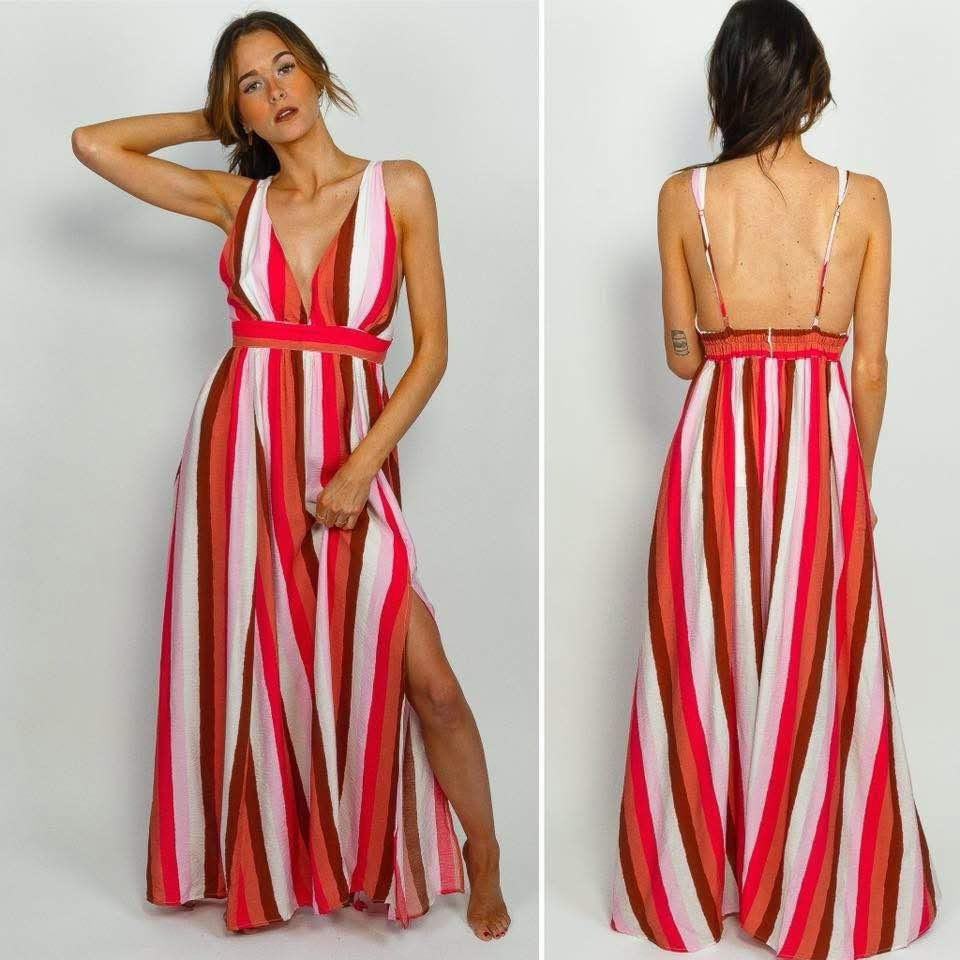 Sunset Stripes Maxi Dress