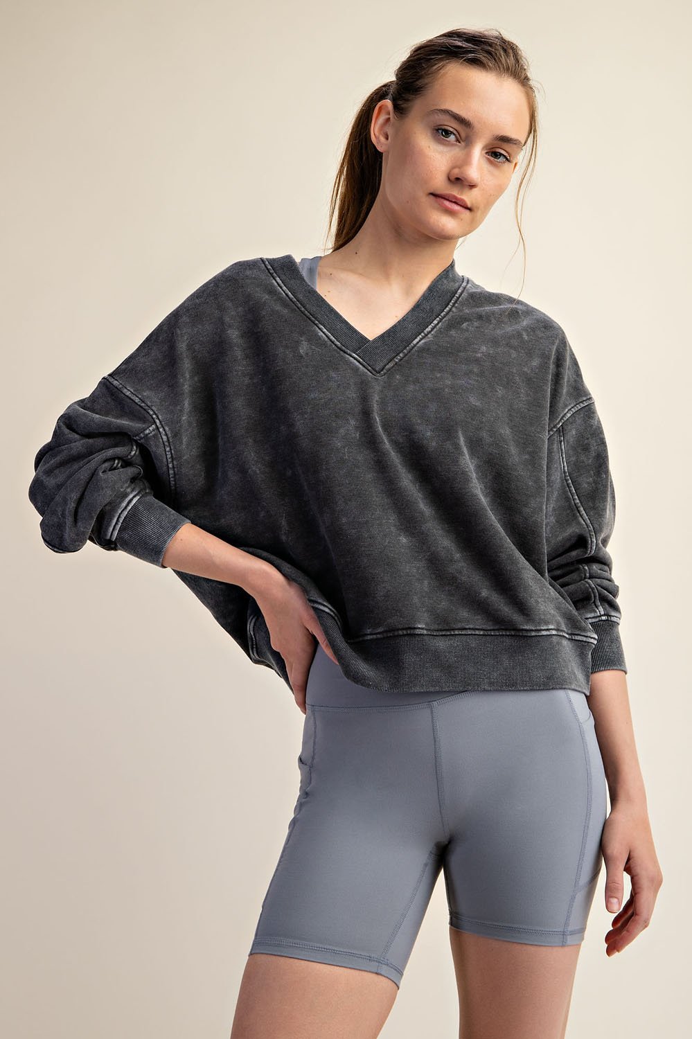 Cozy Girl V Neck Pullover - 8