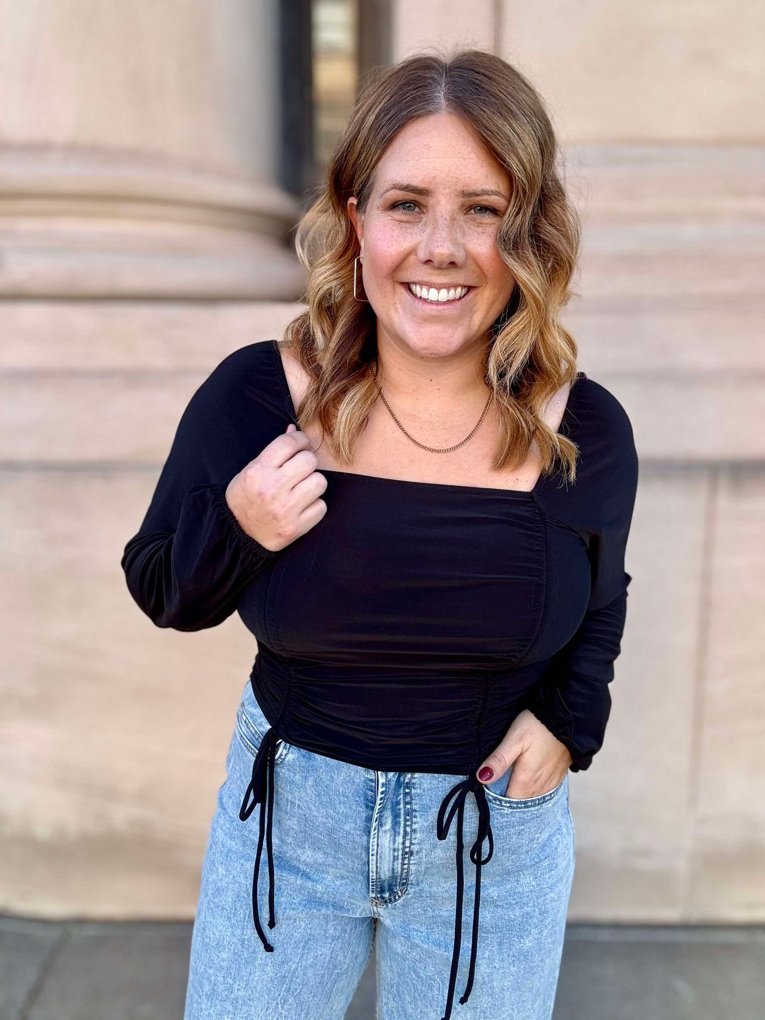 Cinched and Sassy Cropped Top - 3