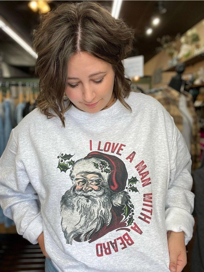 I Love A Man with A Beard Sweatshirt - 1