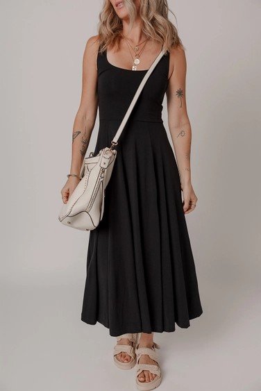 Jess Flared Split Midi Dress