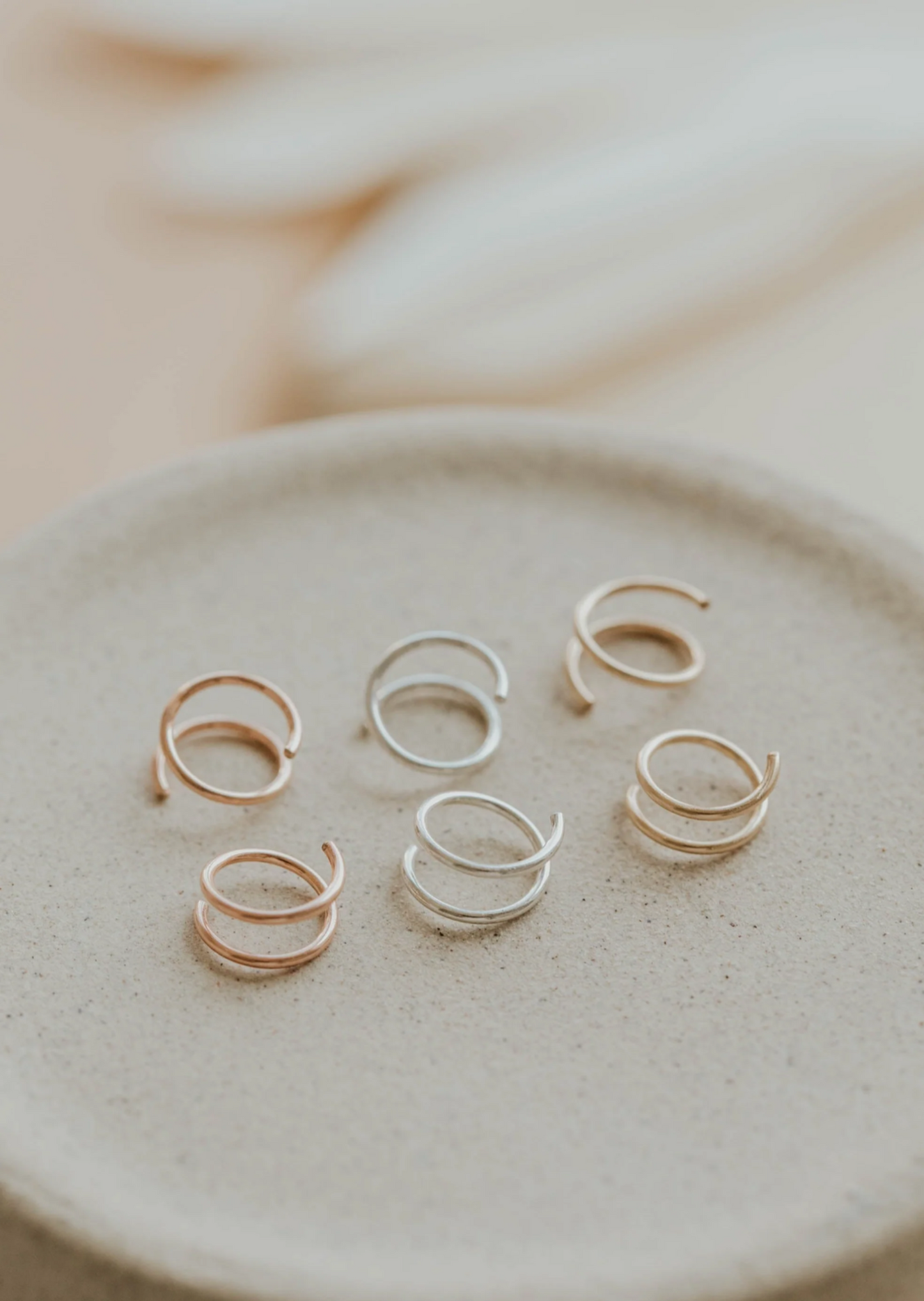 Tiny Twist Earrings | 14kt Gold Fill + Sterling Silver