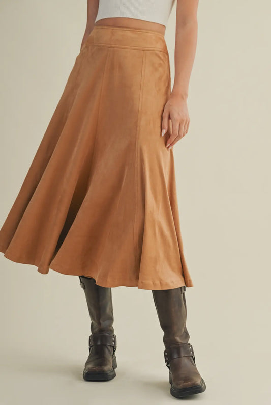 Stacia Suede Midi Skirt