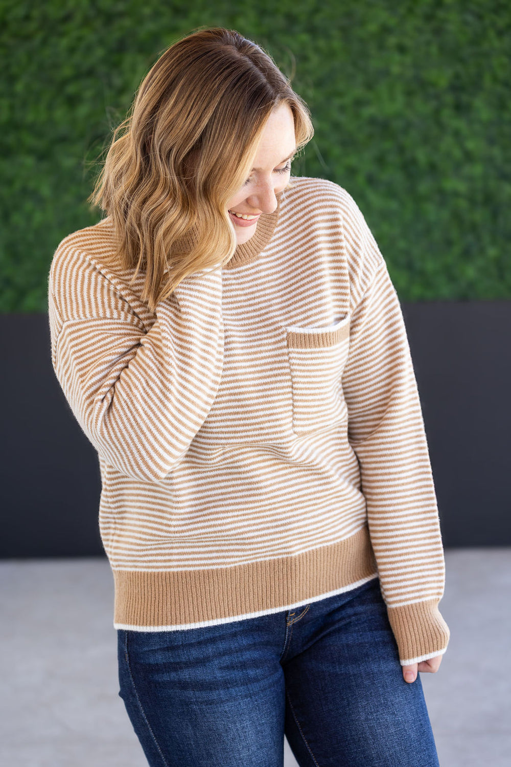 Miley Striped Sweater - Latte *ONLINE EXCLUSIVE*