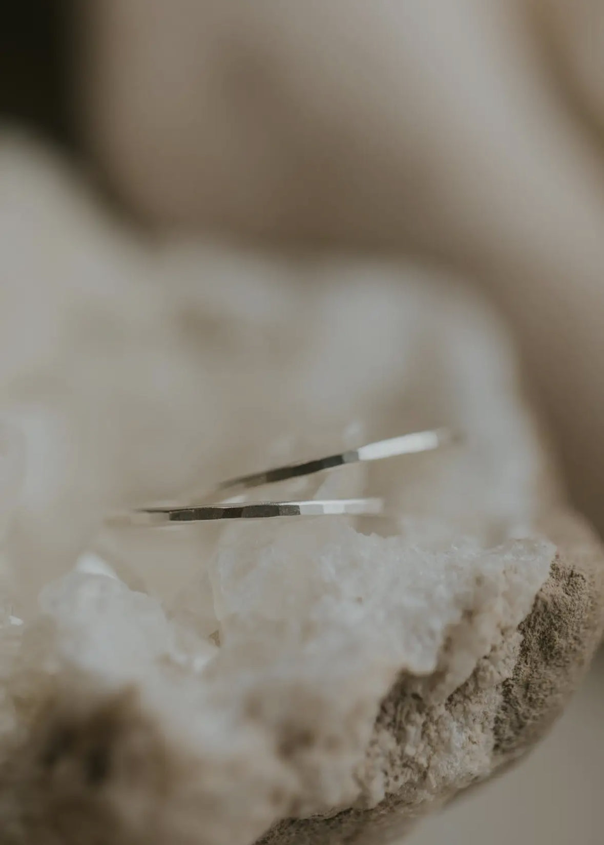 Tiny Hammered Band | 14kt Gold Fill + Sterling Silver
