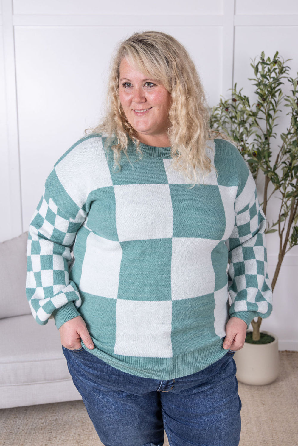 Checkered Pullover Sweater *Online Exclusive*