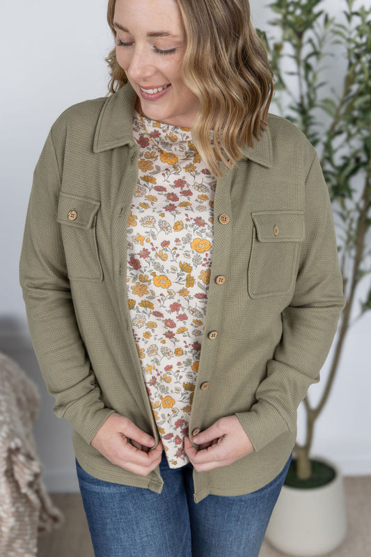 Thermal Knit Button Top *Online Exclusive*