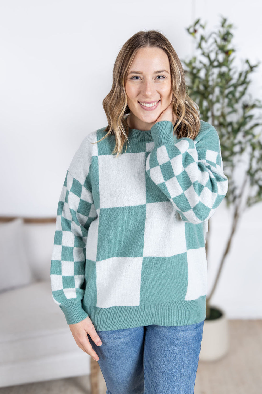Checkered Pullover Sweater *Online Exclusive*
