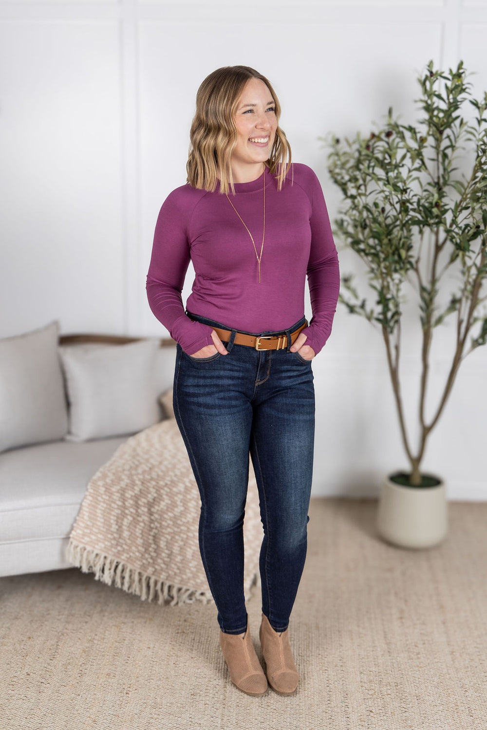 Blair Long Sleeve Top - Mulberry *Online Exclusive*