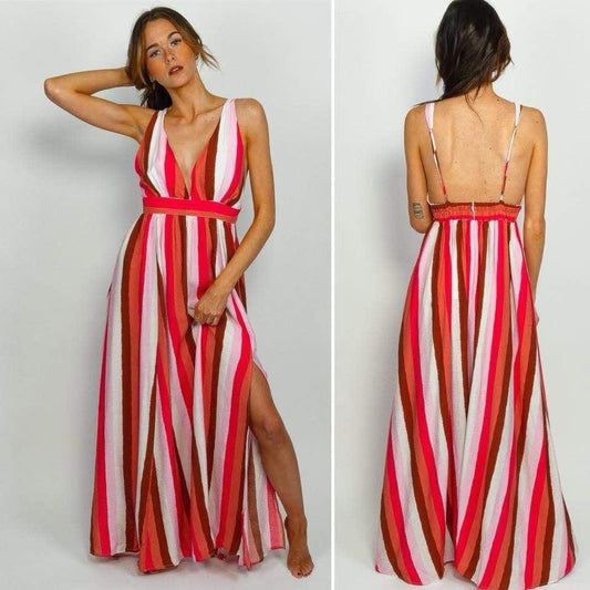 Sunset Stripes Maxi Dress