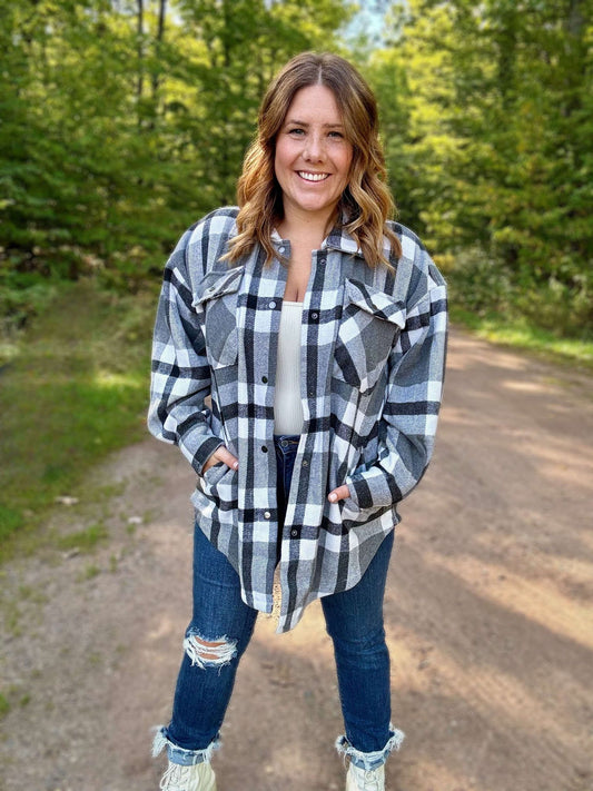 Overcast Plaid Shacket - 1