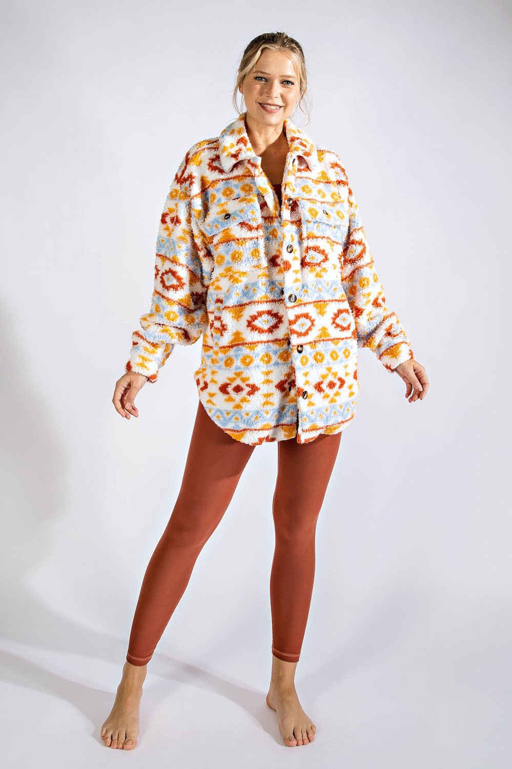 AZTEC SHERPA PRINT JACKET - 2