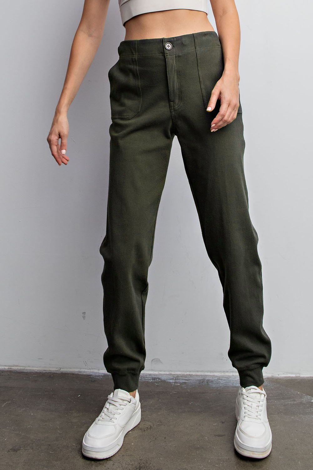 COTTON STRETCH TWILL JOGGER PANTS - 3