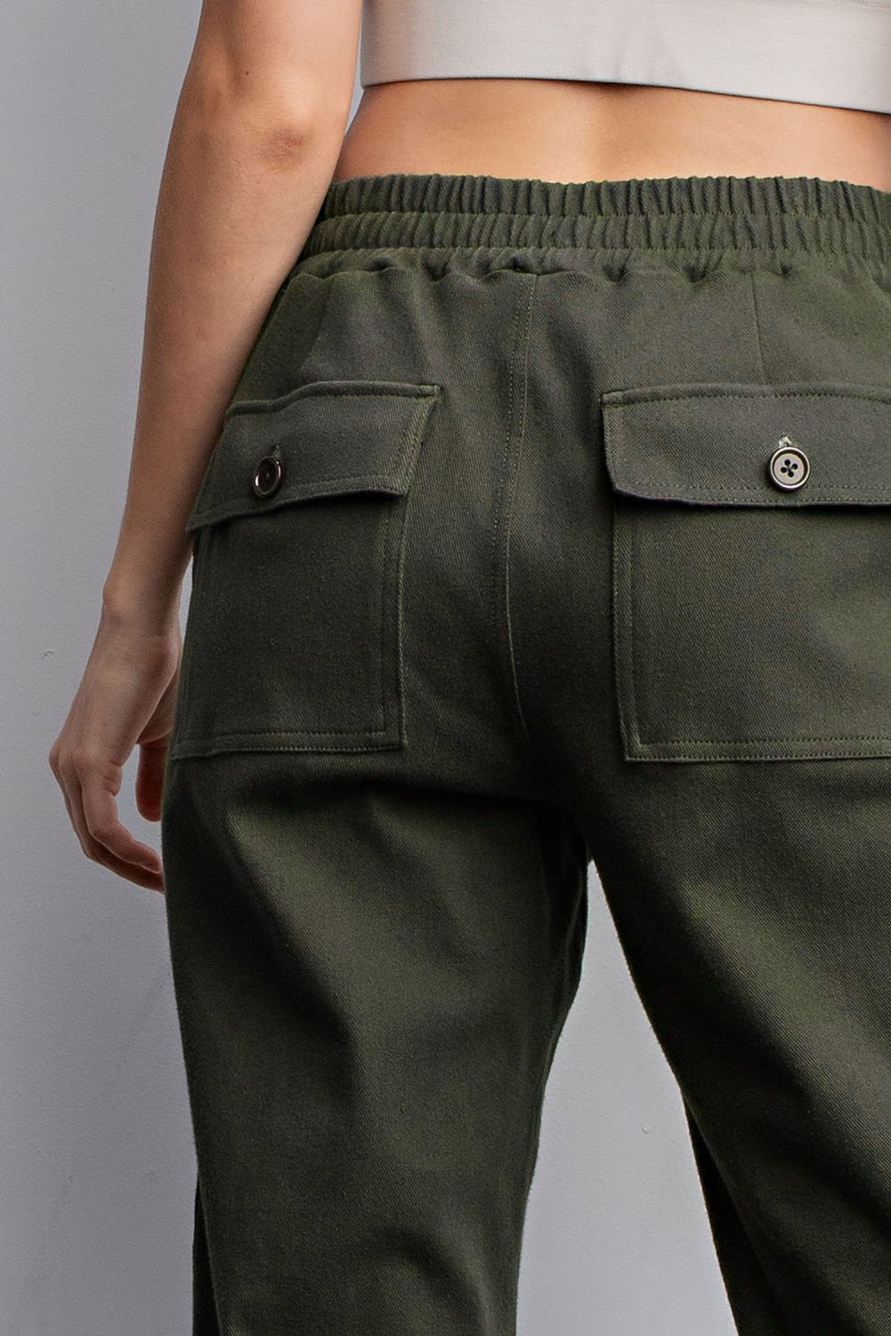 COTTON STRETCH TWILL JOGGER PANTS - 1