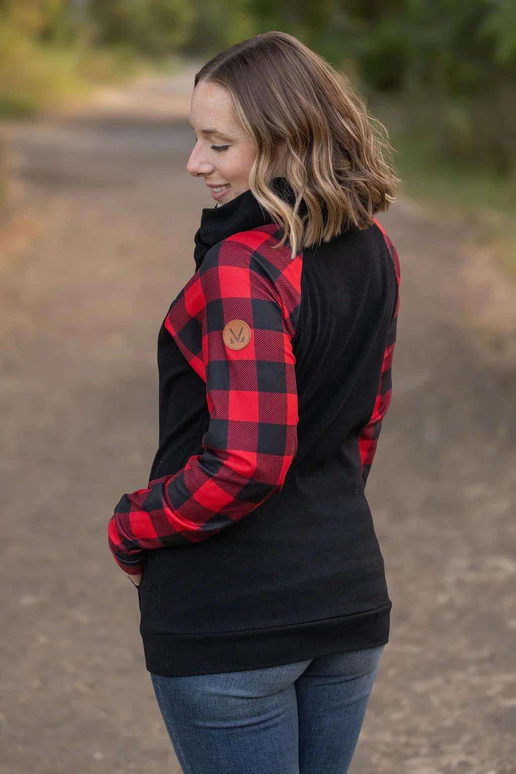 Zoey ZipCowl - Black and Buffalo Plaid - 8