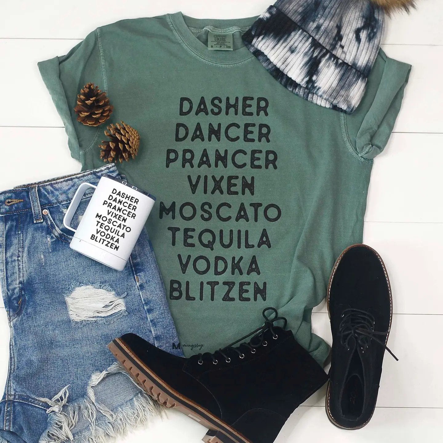 Dasher Dancer Prancer... Reindeer Christmas Tee - 1