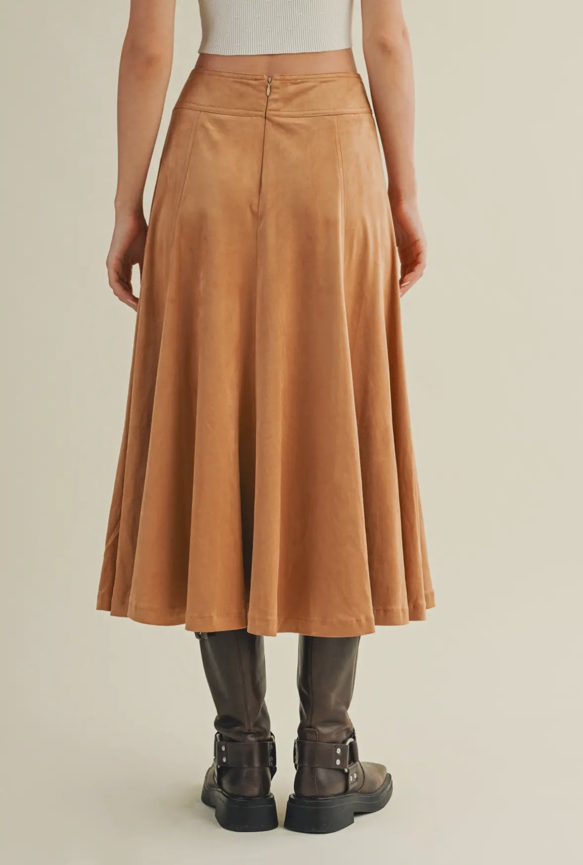 Stacia Suede Midi Skirt