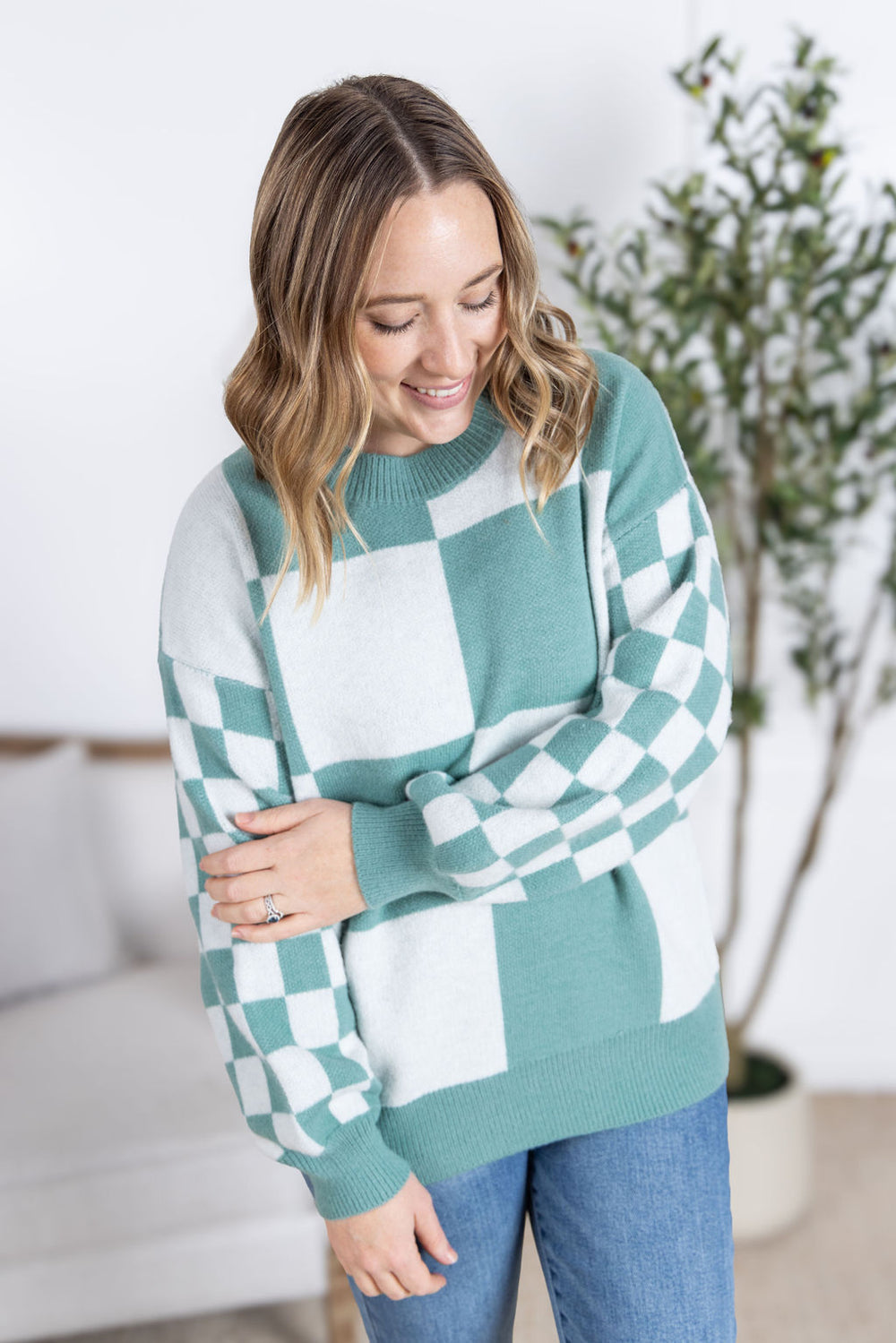 Checkered Pullover Sweater *Online Exclusive*