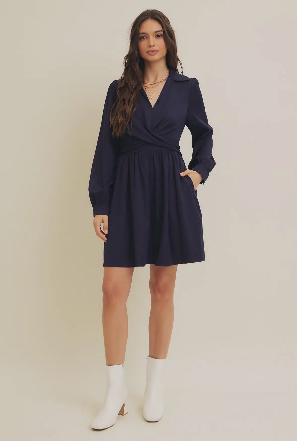 Waist Wrap Tie Dress with Pockets