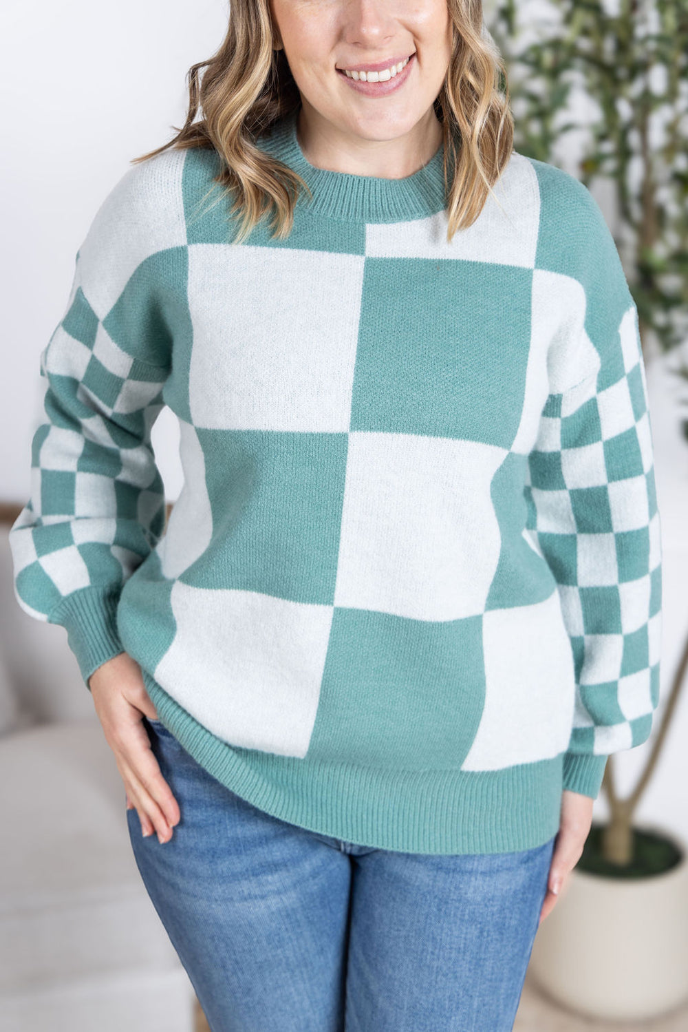 Checkered Pullover Sweater *Online Exclusive*
