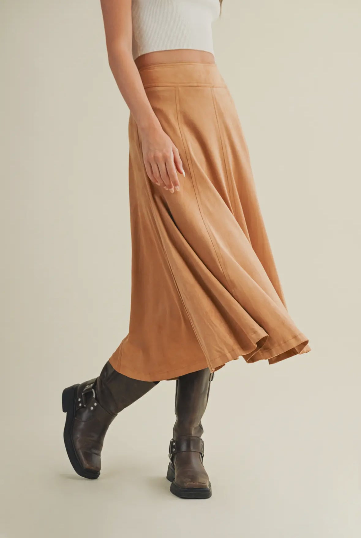 Stacia Suede Midi Skirt