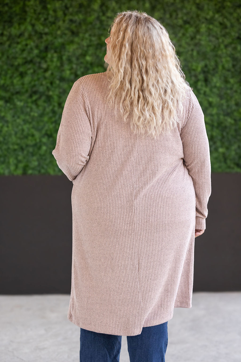 knit Colbie Ribbed Cardigan- Neutral Pink